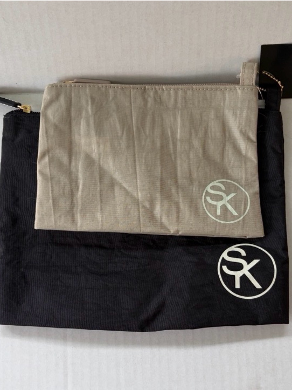Sonia Kashuk Black and Gold Zip Pouch Duo